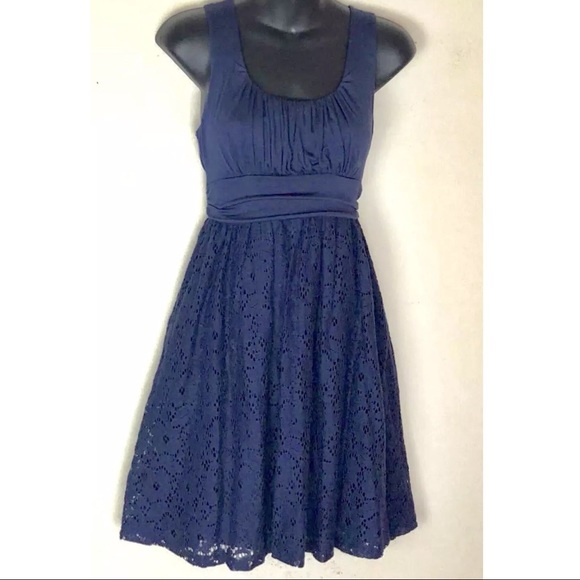 Maitai Dresses & Skirts - MAITAI Dress Large Navy Blue Lace Sleeveless